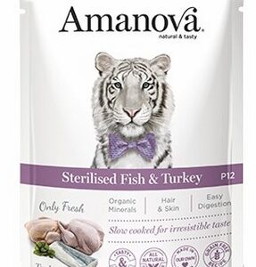 Amanova Cat Sterilised Fish & Turkey - biała ryba i indyk saszetka 85g [P12]