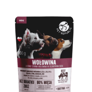 PetRepublic drobno siekane kawałki w delikatnym sosie - wołowina 100g dla psa