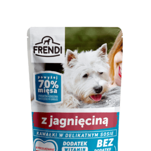 Frendi- Kawałki w delikatnym sosie z jagnięciną 100g.
