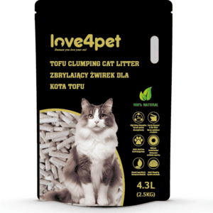 Cat Sand Love4pet Żwirek zbrylający dla kota tofu 2,5kg 4,3L